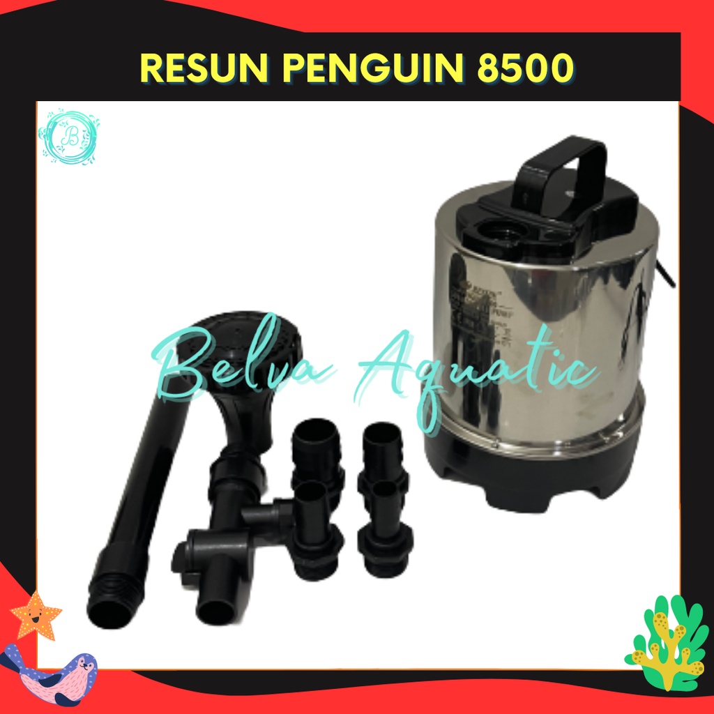 RESUN PENGUIN 8500 Vertical Water Pump Pompa Air Celup Kolam Ikan Koi Air Mancur