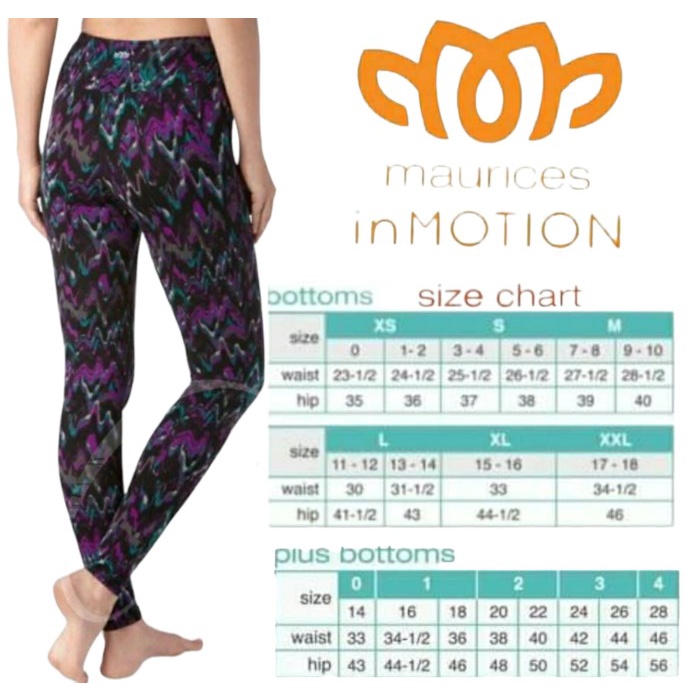Celana Legging Maurices In Motion Black Motif Abstrak Purple