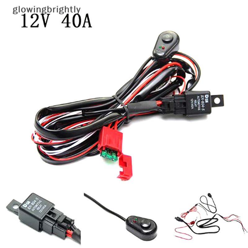 [glowingbrightly] Lampu Kerja LED Bar Wiring Harness Remonte Control Switch Kit Offroad 12V CarLamp TFX