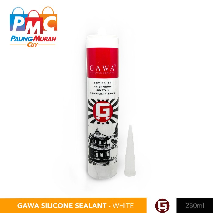 

Lem Silicon GAWA Lem Sealent Lem Kaca / Lem silikon 280 ml - Putih