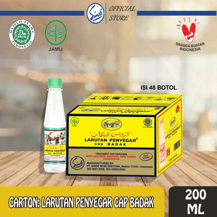 

1 CARTON LARUTAN PENYEGAR CAP BADAK botol 200ml/ Larutan Cap Badak botol 48 Botol 200ml