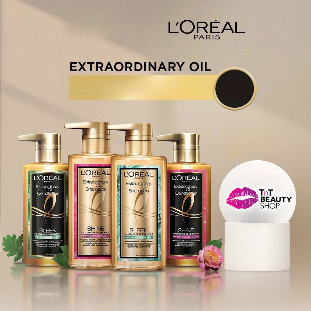 L'Oreal Paris Extraordinary Oil Premium Shampoo & Conditioner 440ml -Shine - Sleek Smooth | Perawata