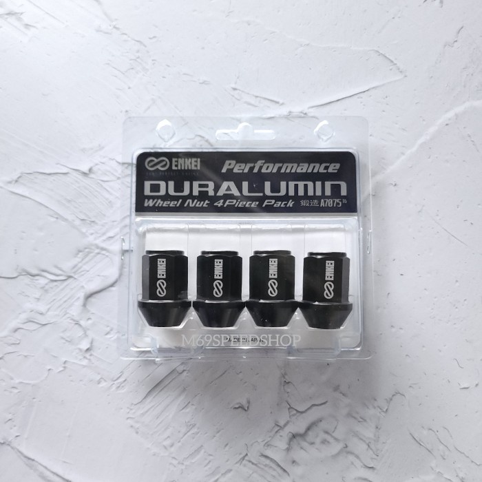ENKEI Duralumin Wheel Nut M12 x 1.5 4pcs/pack Baut Lugnut Enkei - Hitam