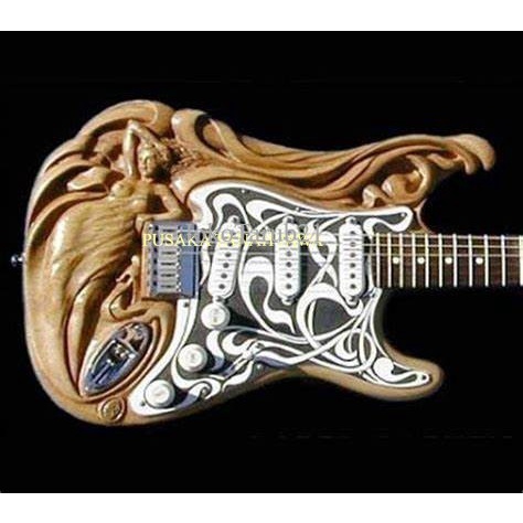 body gitar ukir kayu mahoni super bahan MENTAHAN fnx004 Murah murah