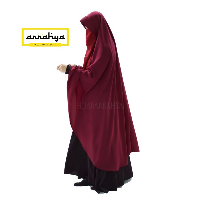 khimar Jumbo syari set cadar - Hijau Mint JK405