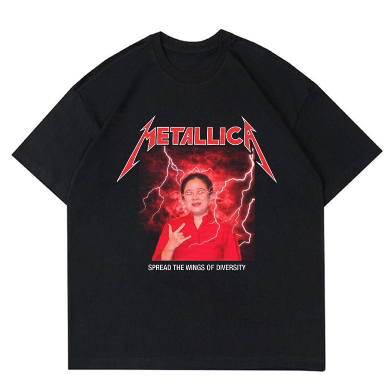BAJU KAOS METALLICA “PUAN MAHARANI” | T-SHIRT PARODI METALLICA PUAN MAHARANI | BAJU KAOS OVERSIZE UN