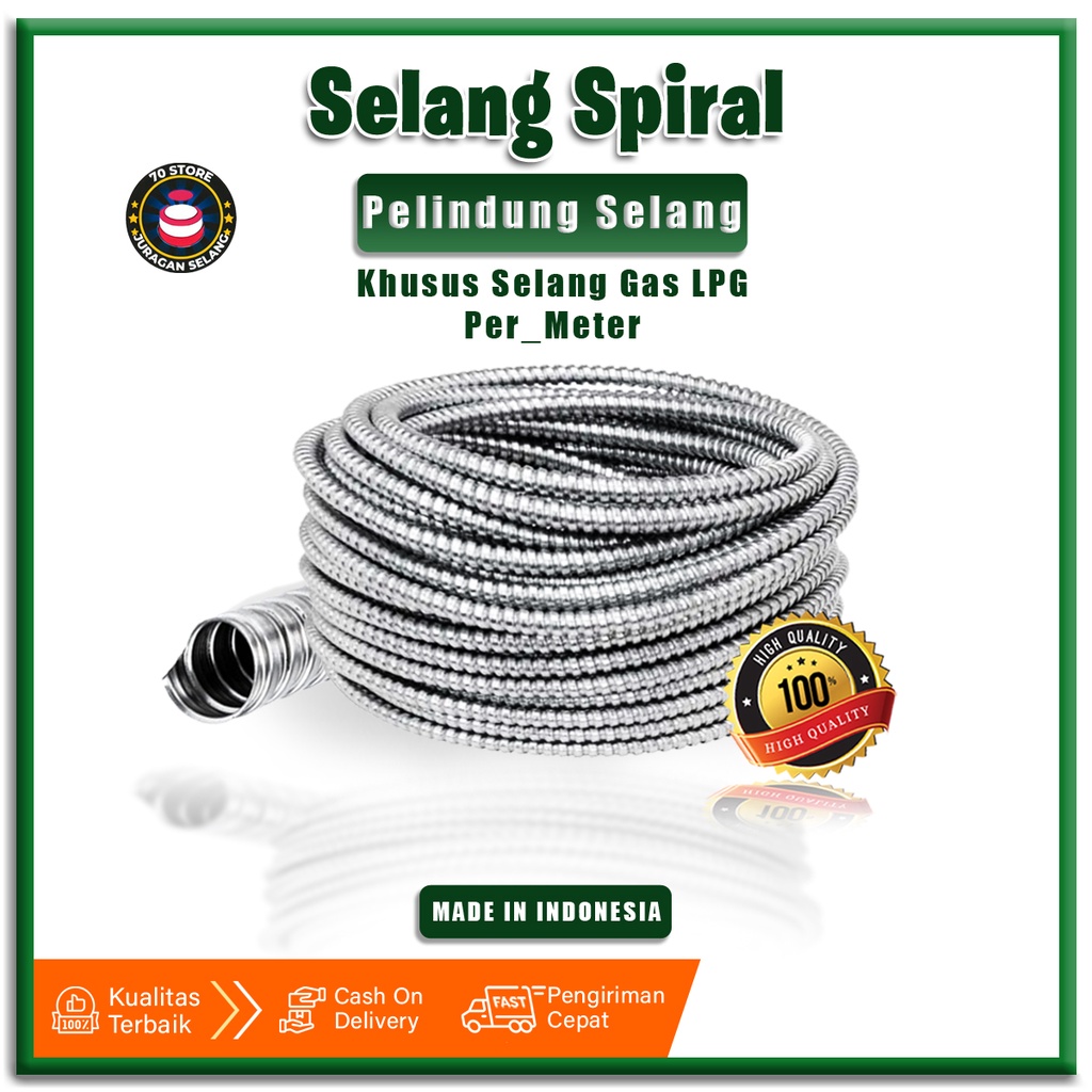 SELANG SPIRAL FLEKSIBEL PELINDUNG SELANG GAS PERMETER SELONGSONG SELANG GAS LPG MURAH COD