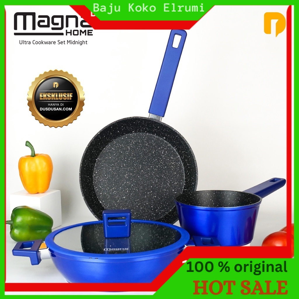 COOKWARE SET ANTI LENGKET | MAGNA ULTRA COOKWARE SET MIDNIGHT BLUE | SET PANCI | SET TEFLON HIJAU | 