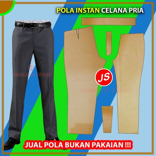 Pola Instan Celana Pria Panjang Dewasa | Aneka Pola