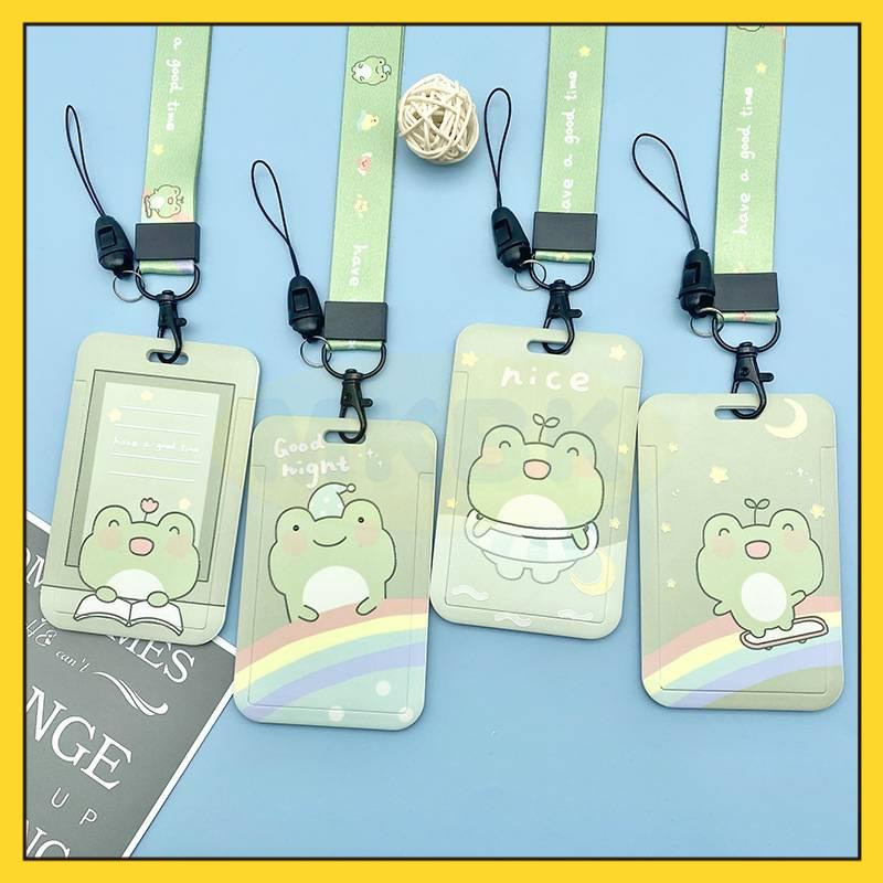 

⭐ MKBK ⭐ Cute ID Card Holder Cartoon Card Sleeve Photocard Pelindung Kartu Case Tali Lanyard Card Holder Foto Dengan Gantungan Kunci School ID Work ID Card Holder Kartu Metro Kartu Bus Cover Kartu Bank