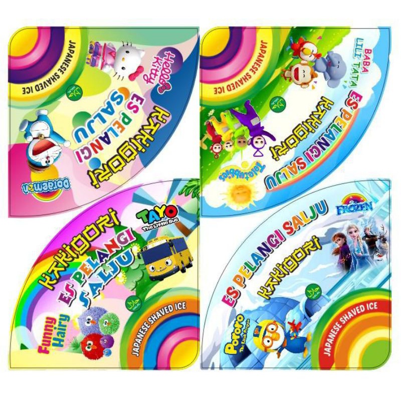 

100pcs kertas wadah es pelangi/es serut/es salju