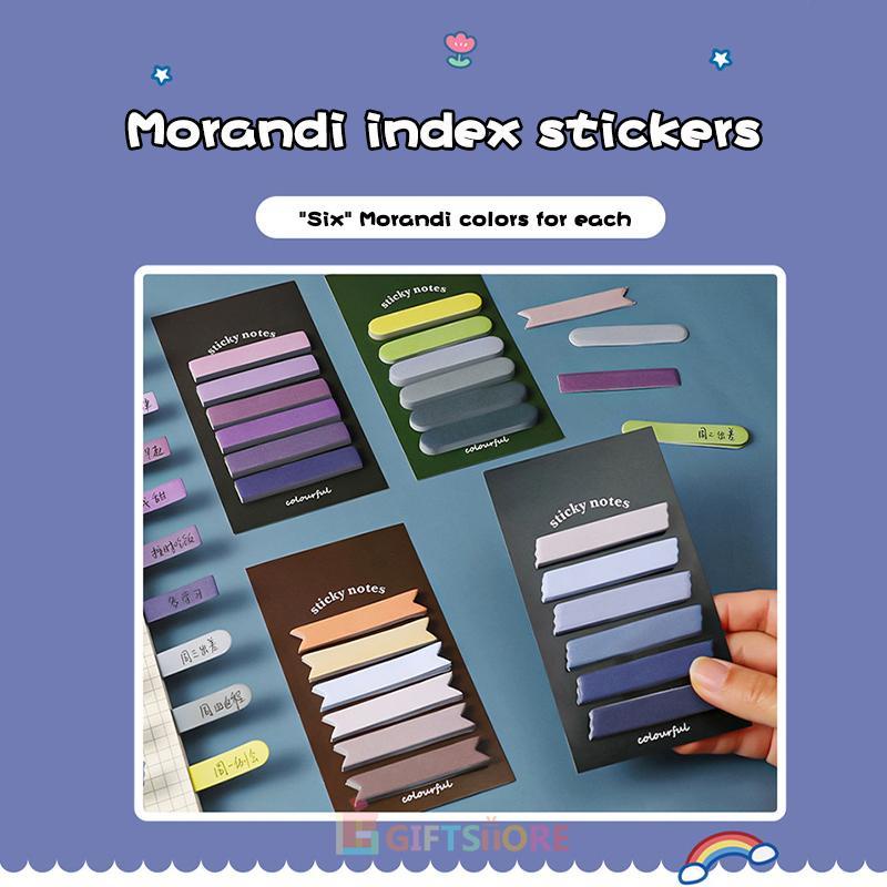 

✨COD Stiker indeks label warna Morandi siswa kantor menggunakan stiker bookmark klasifikasi-GS