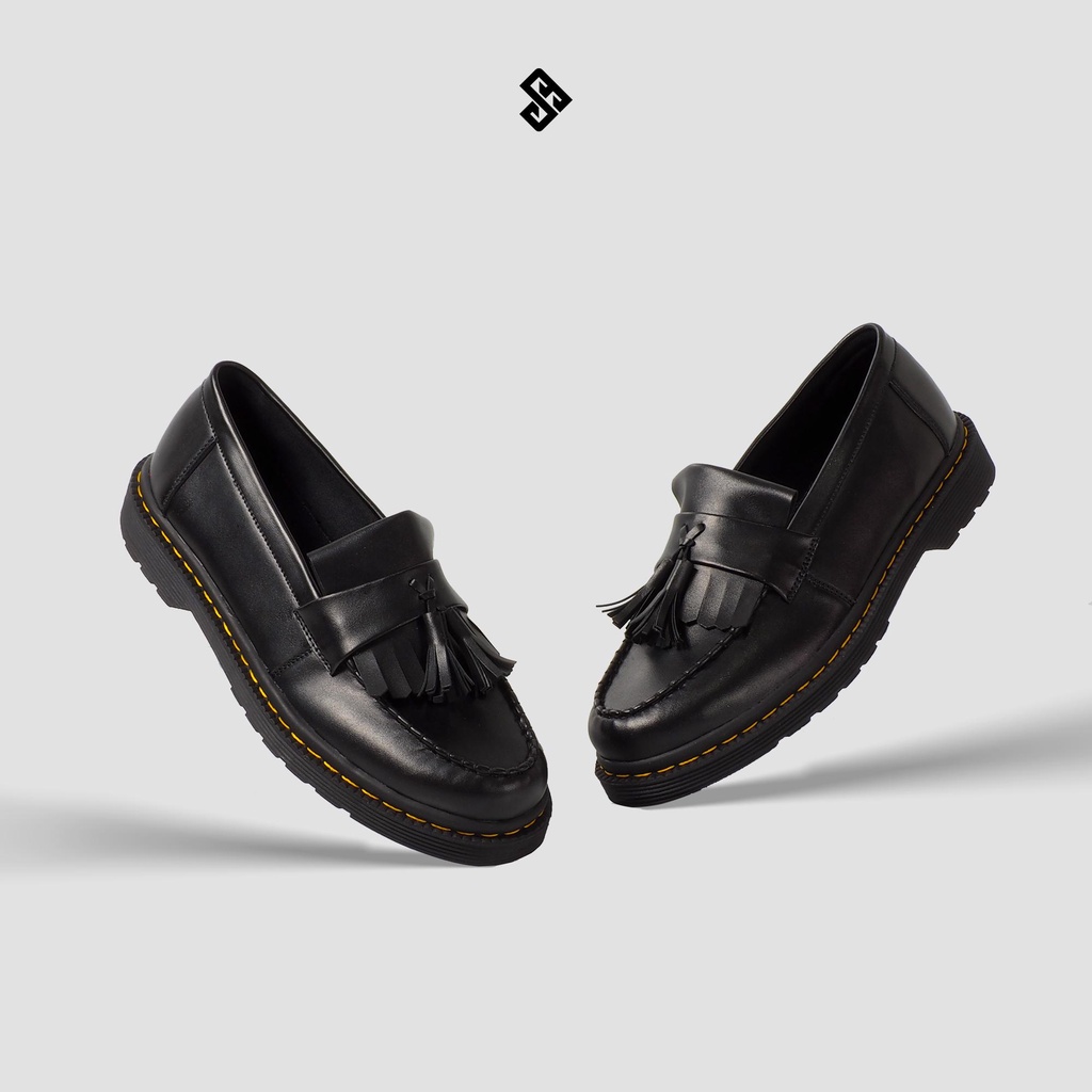 Terbaru Sepatu Pria Loafers Docmart Sepatu Slip On Pria Sepatu Hitam Cowok Sepatu Pria Slip On