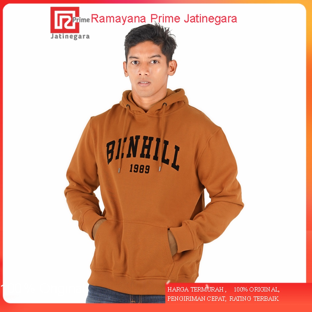 Benhill Sweat Hoodie Unisex 7 Warna (Hijau Army, Brown, Misty, Red, Navy, Maroon, Black)RAMAYANA JAK