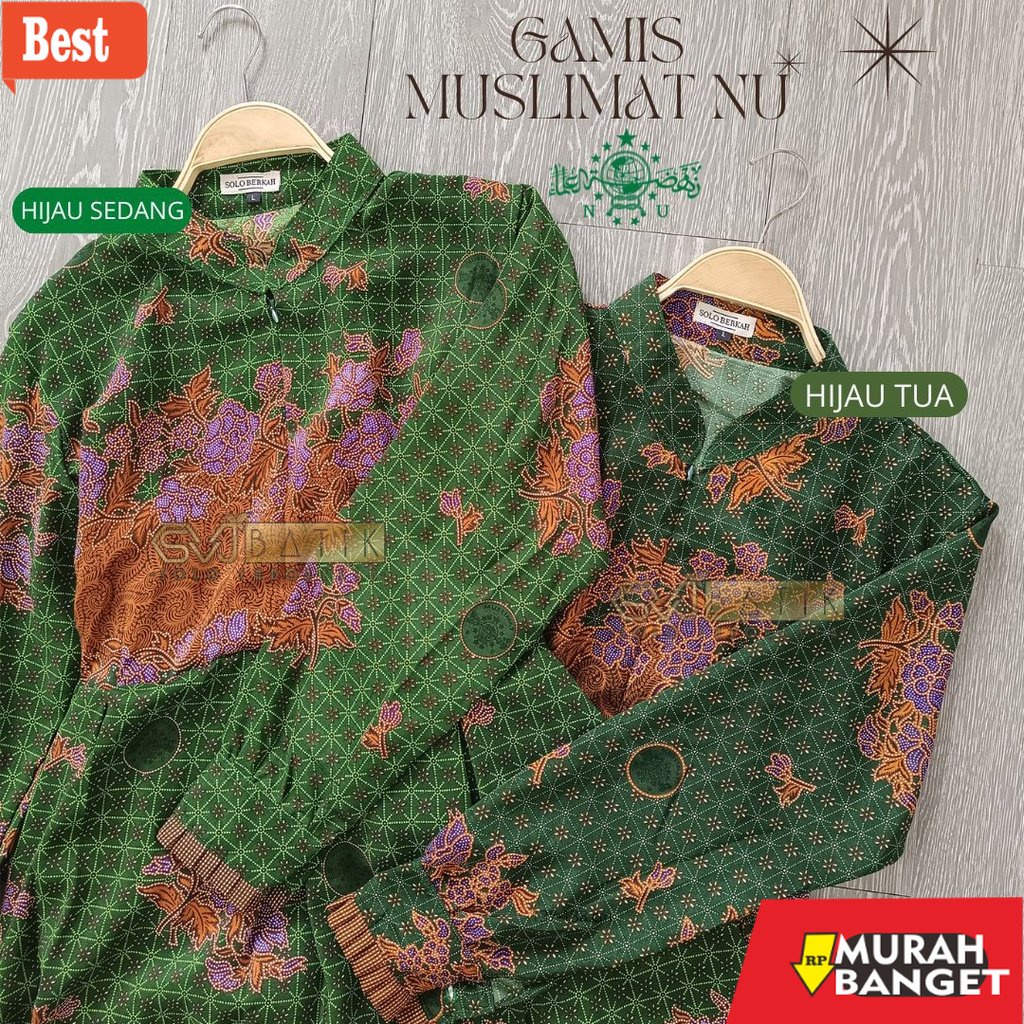 Tren baju lebaran wanita 2023- [SIAP KIRIM] GAMIS MUSLIMAT NU GAMIS FATAYAT PENGAOSAN HIJAU SERAGAM 
