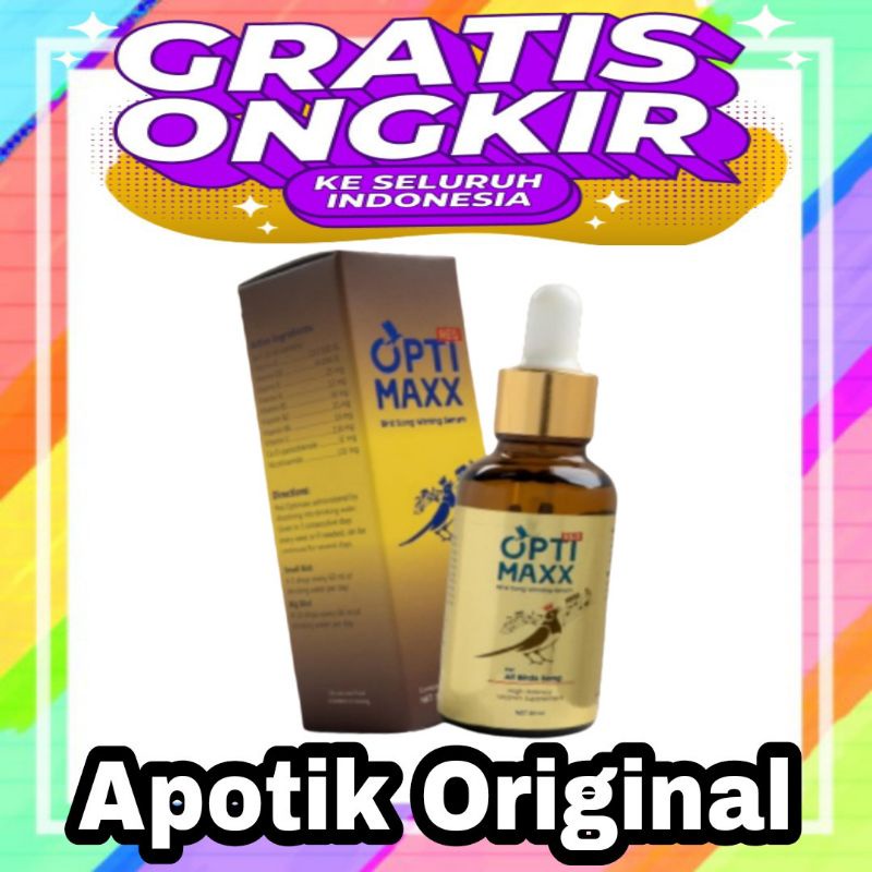 OPTIMAXX Asli Vitamin Burung Kicau Lovebird Murai Batu Mutivitamin Gacor Apt Master Opti Maxx Optima