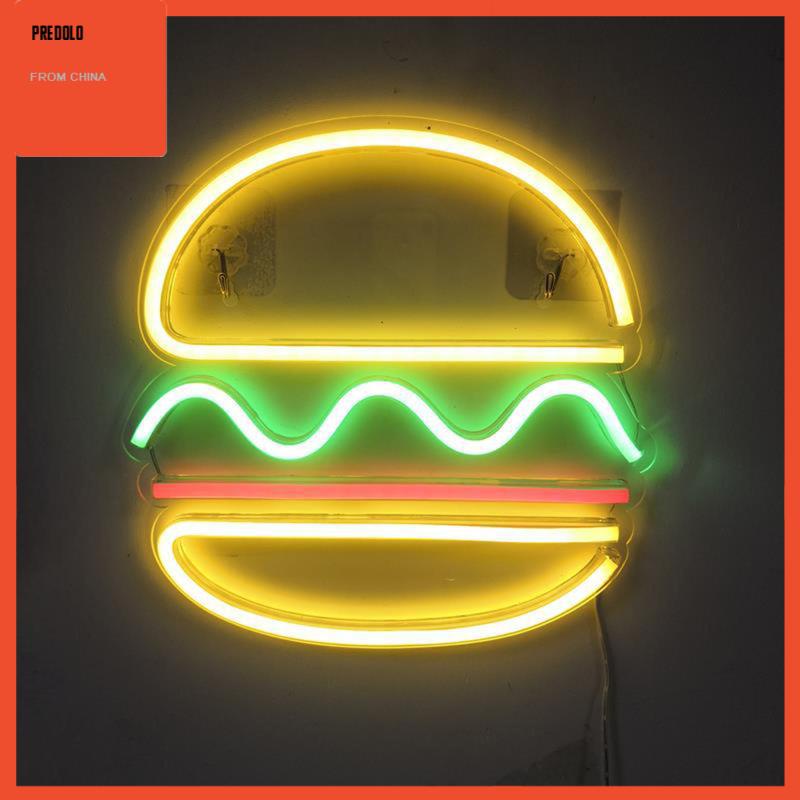 [Predolo] Hamburger Sign Lampu LED Untuk Toko