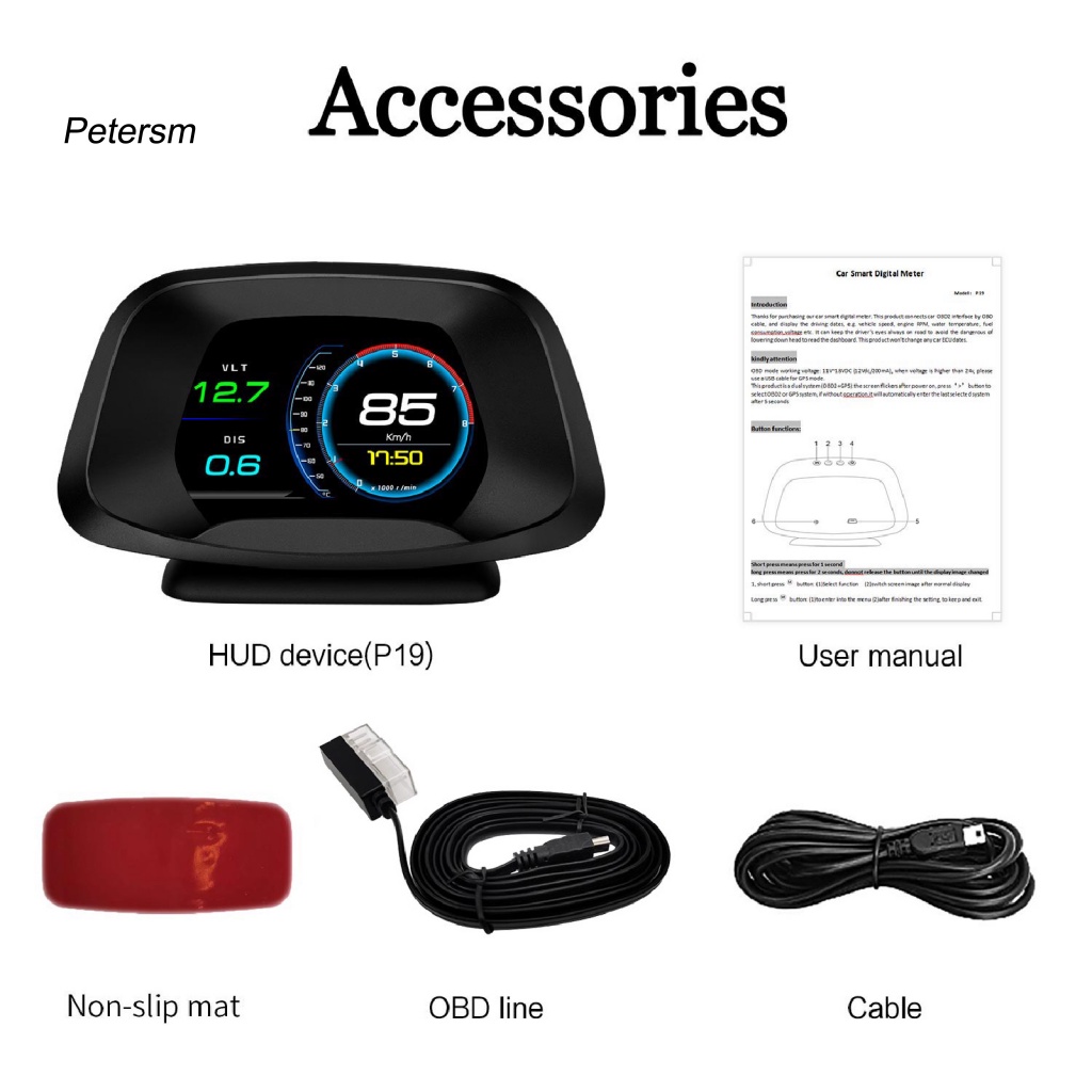 Speedometer Mobil Stabil PP Untuk ATV Car Speedometer HUD Proyektor Layar Besar