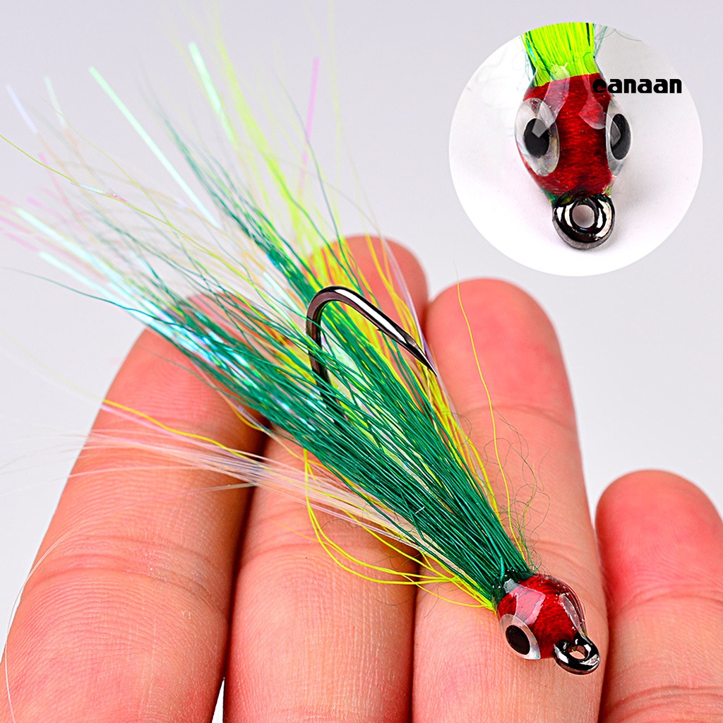 Cnn-5pcs/set Bulu Kait 3D Mata Berduri Tajam Kuat Anti-Korosi Menarik Ikan Universal Kekuatan Tinggi Memancing Umpan Kait Perlengkapan Angling