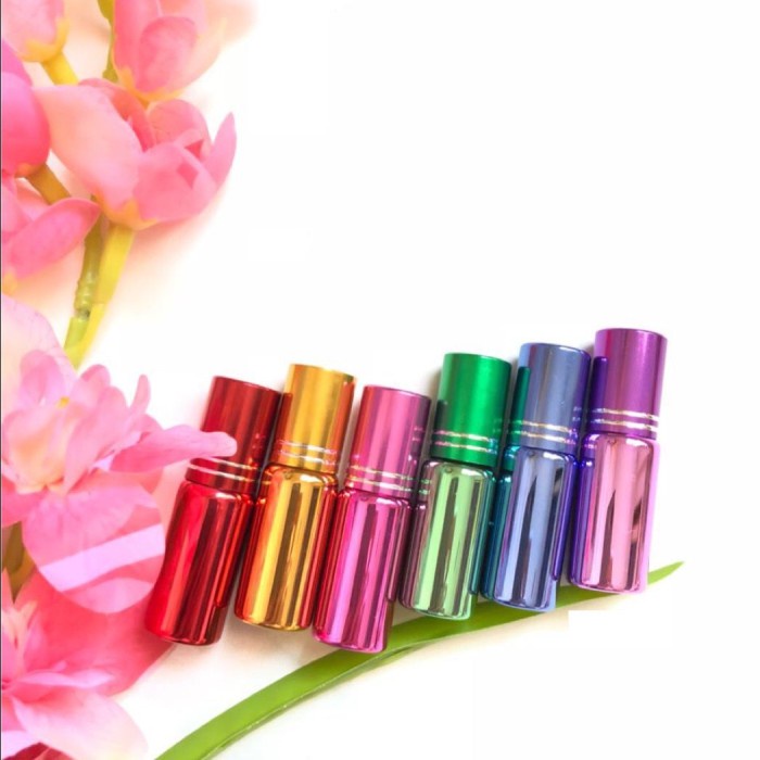 Botol Roll On 5ml Kaca Metalik Bottle Essential Oil  Parfum Roll  FL