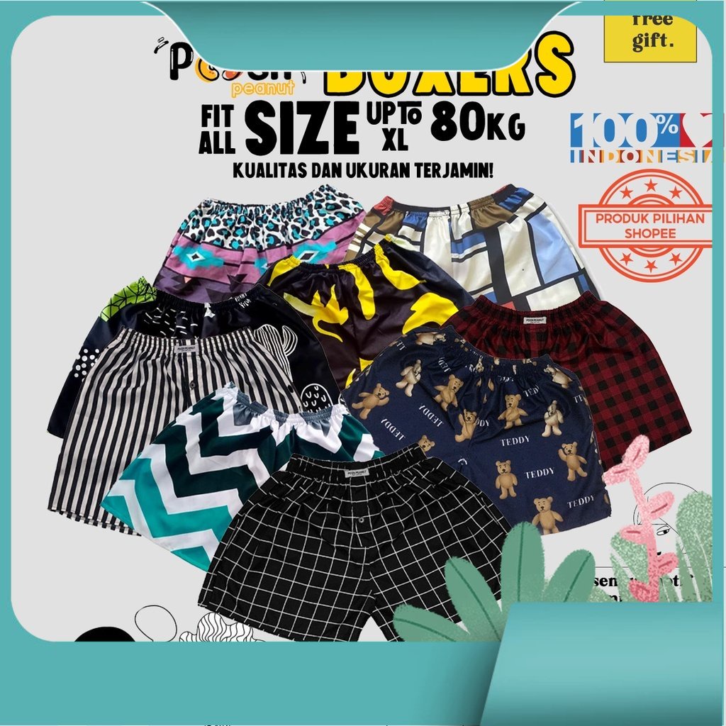 TERLARIS KEKINIAN KEREN VIRAL BOXER PRIA WANITA | CELANA PENDEK PRIA | BOXER UNISEX | BOXER MOTIF DE