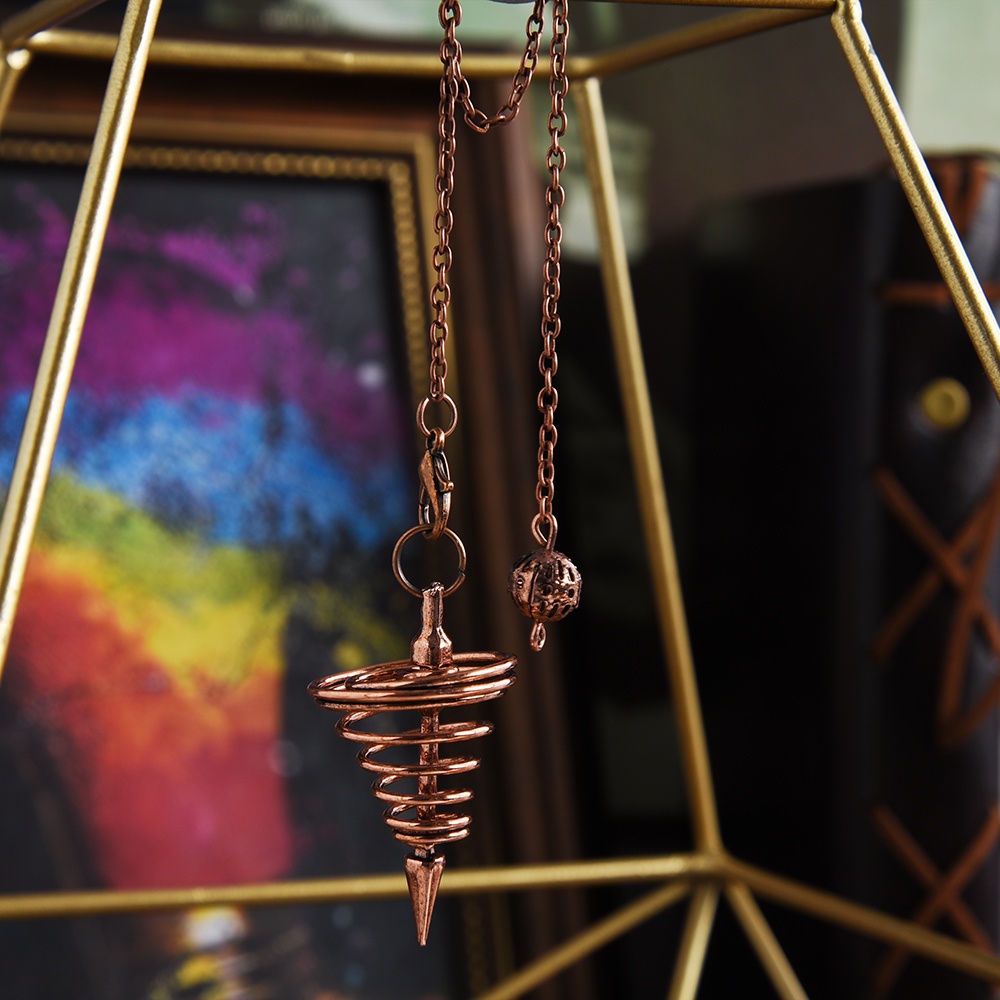 Bandul Rohani Logam Spiral Segitiga Kerucut Liontin Hipnotis/Fashion DIY Perhiasan Aksesoris