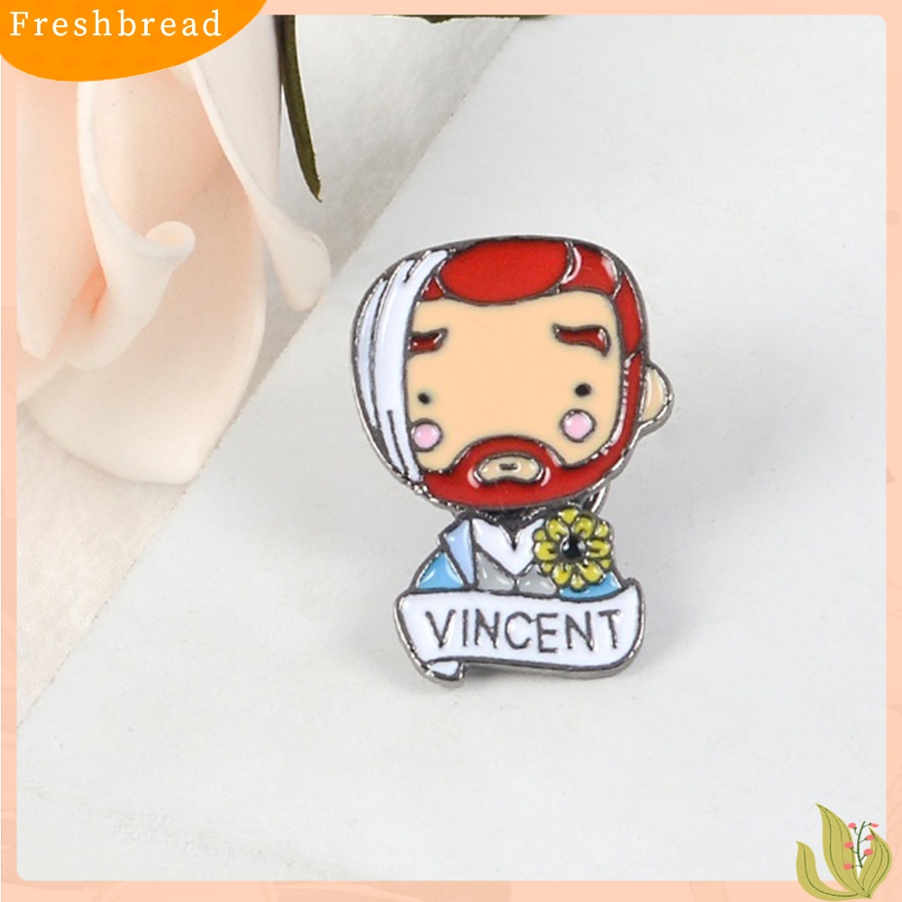 &lt; Freshbread &gt; Fashion Huruf Inggris Vincent Van Gogh Lencana Alloy Bros Pin Pakaian Perhiasan