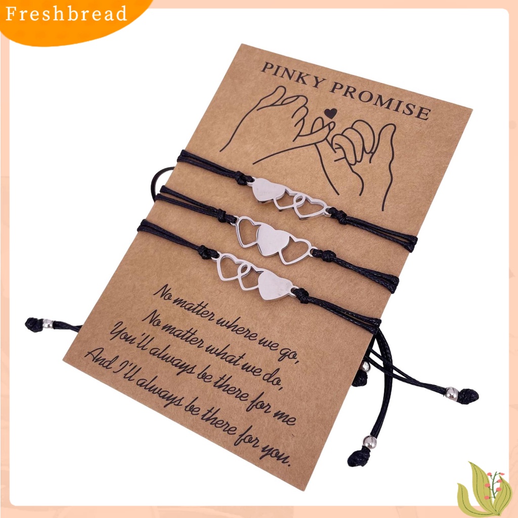 &lt; Freshbread &gt; 3/4Pcs Gelang Couple Adjustable Hand Made Hias Nyaman Dipakai Tinggi Dipoles Dekorasi Colorfast Hollow Matching Jarak Jantung Gelang