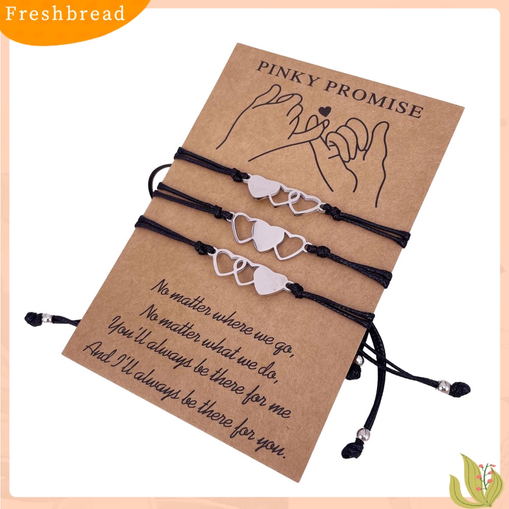 &lt; Freshbread &gt; 3/4Pcs Gelang Couple Adjustable Hand Made Hias Nyaman Dipakai Tinggi Dipoles Dekorasi Colorfast Hollow Matching Jarak Jantung Gelang