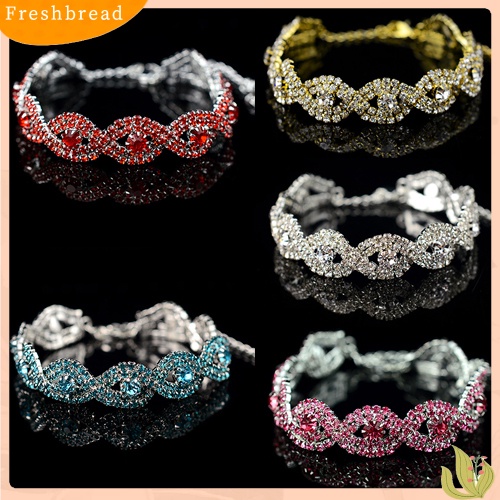 &lt; Freshbread &gt; Wanita Mewah Spiral Berlian Imitasi Bangle Pesta Pernikahan Gelang Perhiasan Hadiah