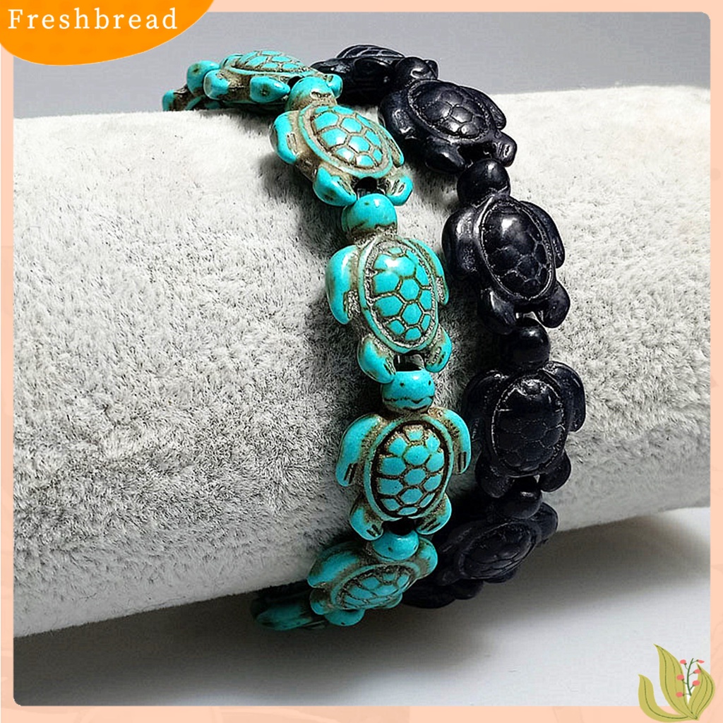 &lt; Freshbread &gt; Hadiah Gelang Unisex Bentuk Hewan Hidup Faux Turquoise Sea Turtles Hawaiian Bracelet Ramah Lingkungan