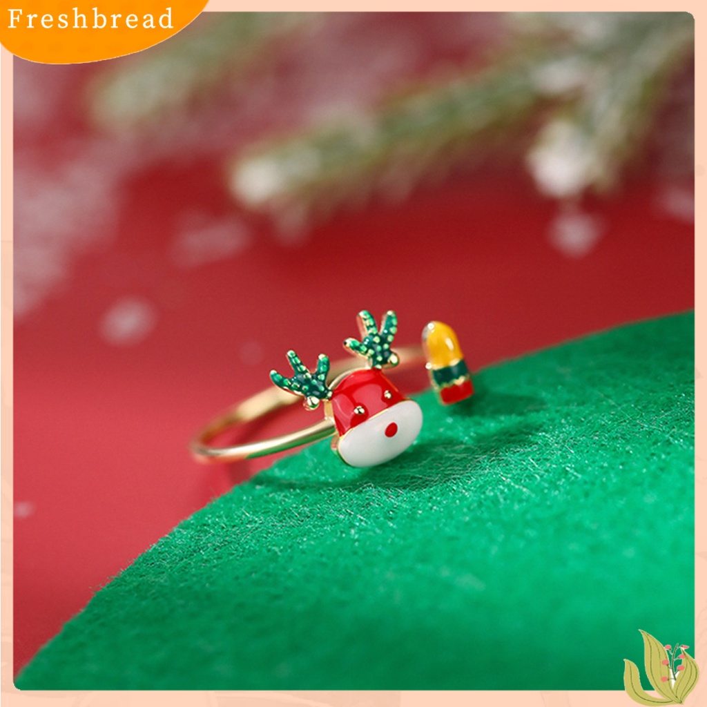 &lt; Freshbread &gt; Cincin Halus Indah Sehari-Hari Memakai Warna Emas Putih Rusa Jari Terbuka Cincin Wanita Perhiasan Untuk Hadiah