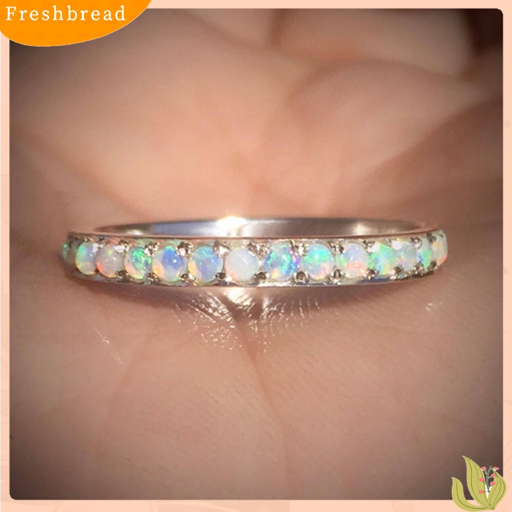 &lt; Freshbread &gt; Wanita Cincin Geometris Berwarna Berlian Imitasi Perhiasan Electroplating Fashion Penampilan Jari Cincin Untuk Pernikahan