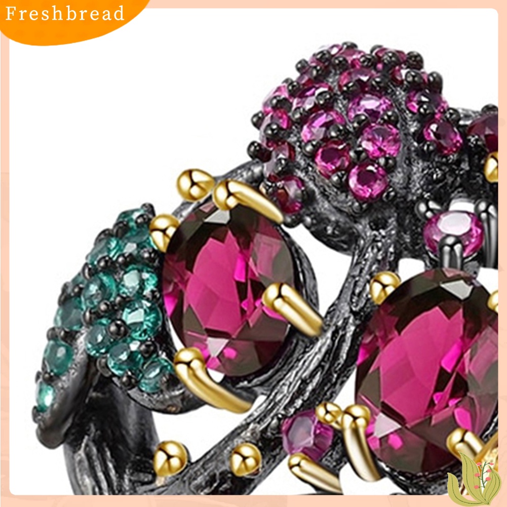 &lt; Freshbread &gt; Gothic Faux Ruby Pohon Cabang Lebah Wanita Jari Cincin Pesta Perjamuan Perhiasan Hadiah