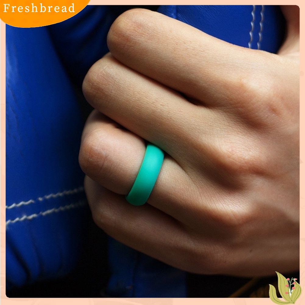 &lt; Freshbread &gt; 7Pcs/Set Multi Color Fashion Cincin Jari Silikon Pasangan Kekasih Perhiasan Hadiah