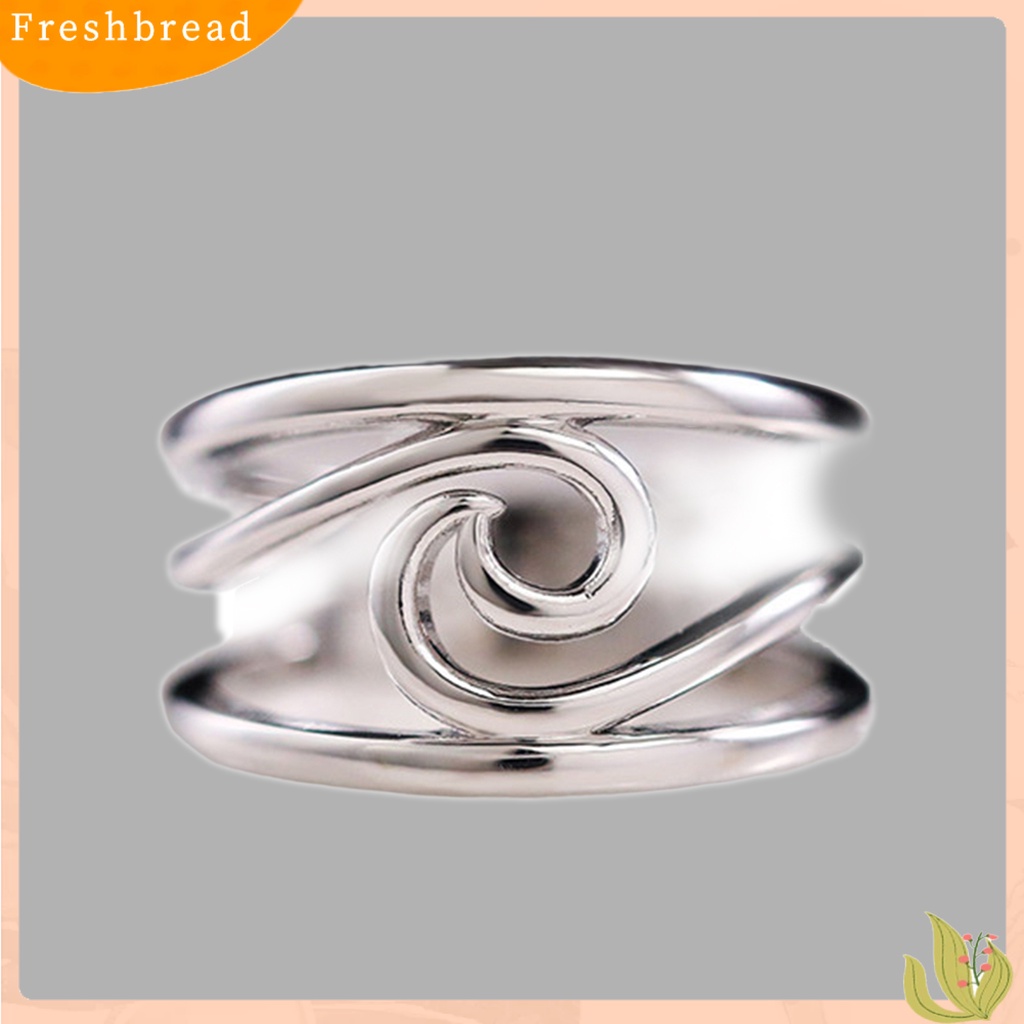 &lt; Freshbread &gt; Cincin Wanita Electroplating Cincin Jari Desain Gelombang Artistik Ringan Untuk Pesta