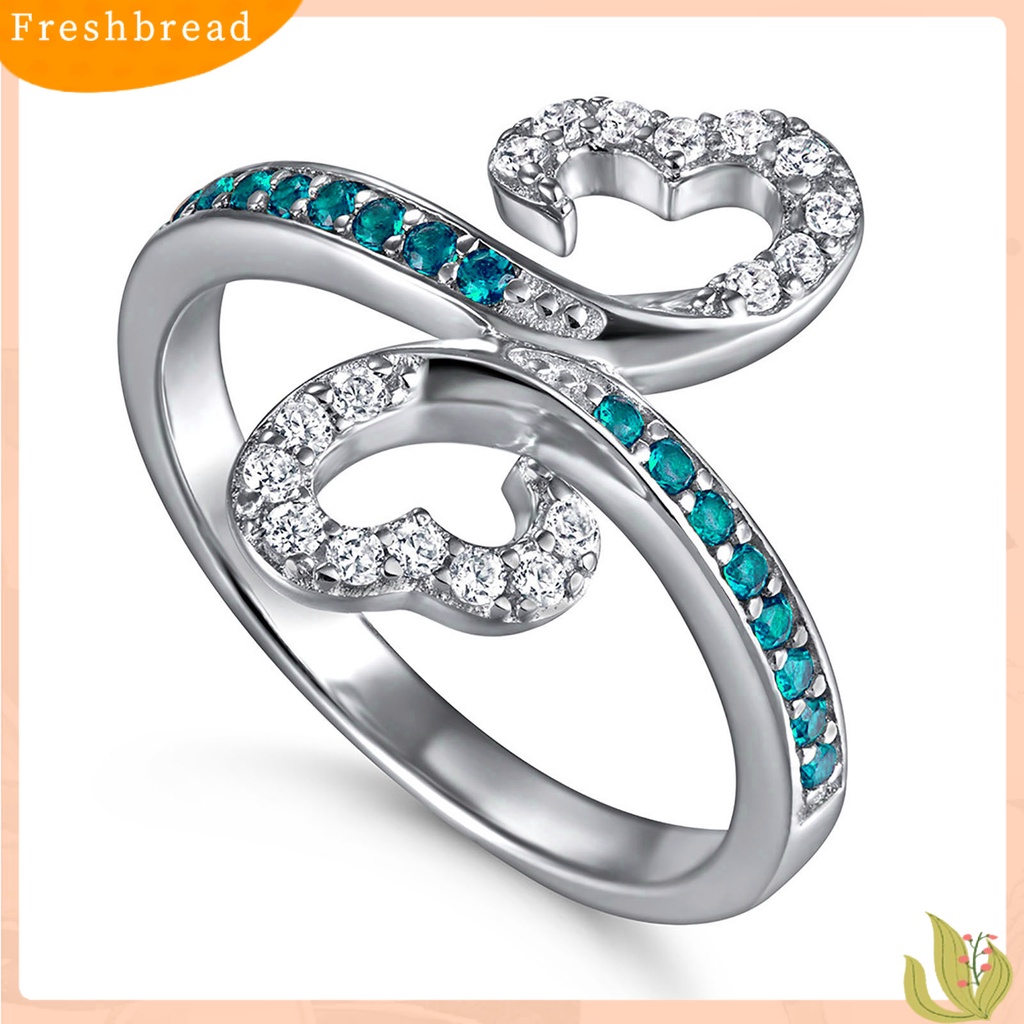 &lt; Freshbread &gt; 2Pcs/Set 8mm Lady Circlet Indah Paduan Mengkilap Berlian Imitasi Terang Buku Jari Cincin Hadiah