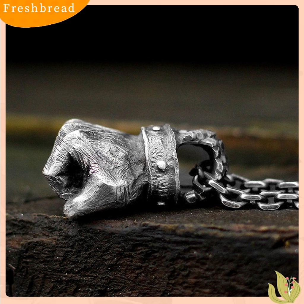 &lt; Freshbread &gt; Pendant Necklace Fist Vintage Alloy Gothic Kalung Liontin Tinju Ampuh Untuk Unisex