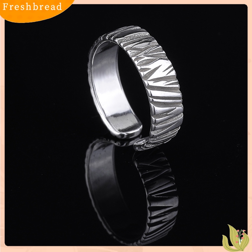 < Freshbread > Lebar Poles Electroplating Halus Pria Cincin Sederhana Baja Titanium Terbuka Jari Band Perhiasan Aksesoris