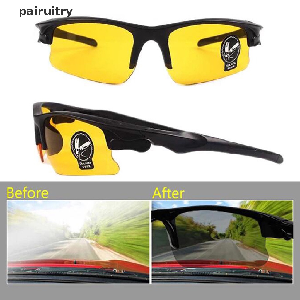 Prt 1Pc Kacamata Polarized Anti Silau Goggles Glasses Night Vision Kacamata Berkendara PRT