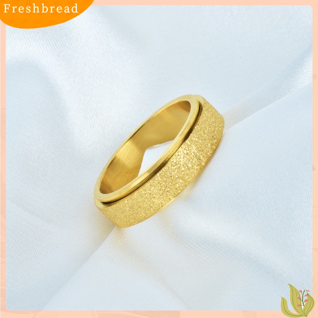 &lt; Freshbread &gt; Spinner Cincin Unisex Populer Penghilang Stress Sand Blast Finish Anti-Kecemasan Gelisah Ring Band Untuk Gaun Harian