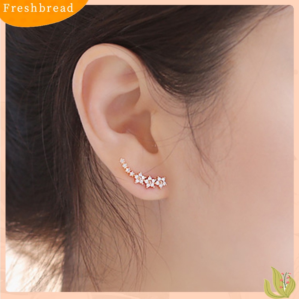 &lt; Freshbread &gt; Fashion Bintang Manis Cubic Zirconia Stud Earrings Perhiasan Indah Wanita