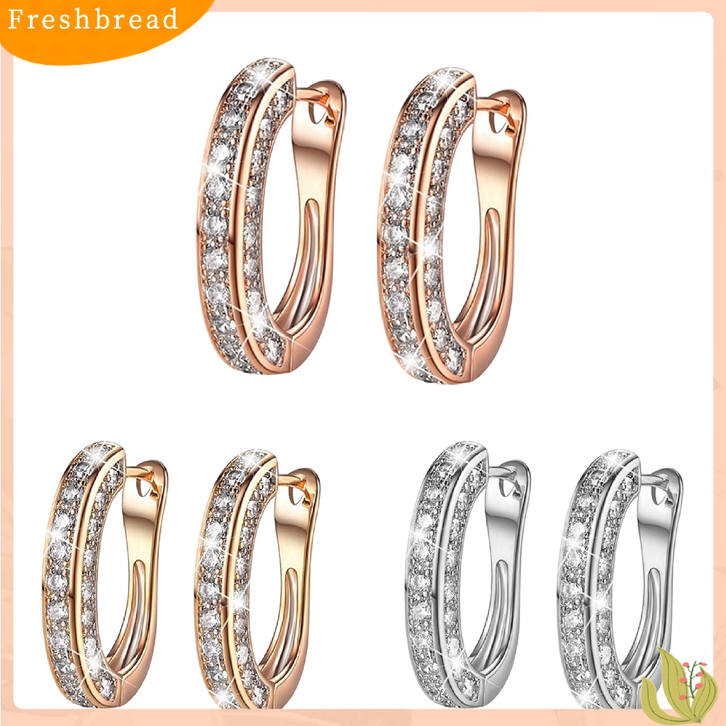 &lt; Freshbread &gt; 1pasang Anting Charm Bentuk Cincin Menarik Anting Huggie Mungil Untuk Wanita