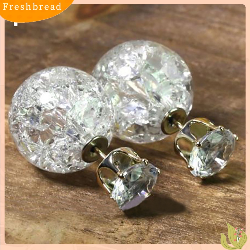 < Freshbread > Wanita Fashion Manik-Manik Mutiara Imitasi Berlian Imitasi Bentuk Bola Ear Studs Earrings Jewelry