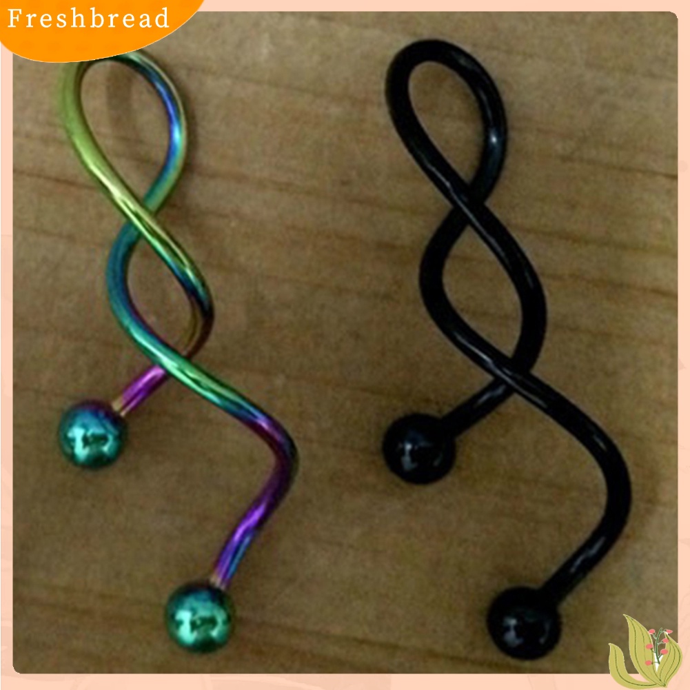 &lt; Freshbread &gt; 1Pc 14g Cool Twist Spiral Ear Industrial Barbell Belly Ring Piercing Earring