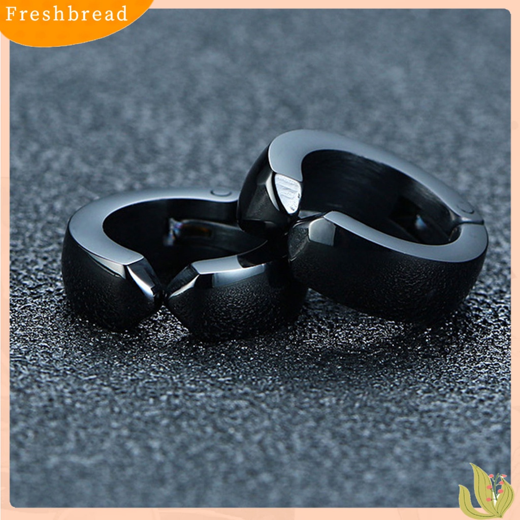 &lt; Freshbread &gt; 2Pcs Anting Huggie Anti-Alergi Anti-Oksidasi Stainless Steel Non-Piercing Earrings Ear Clip Untuk Pesta