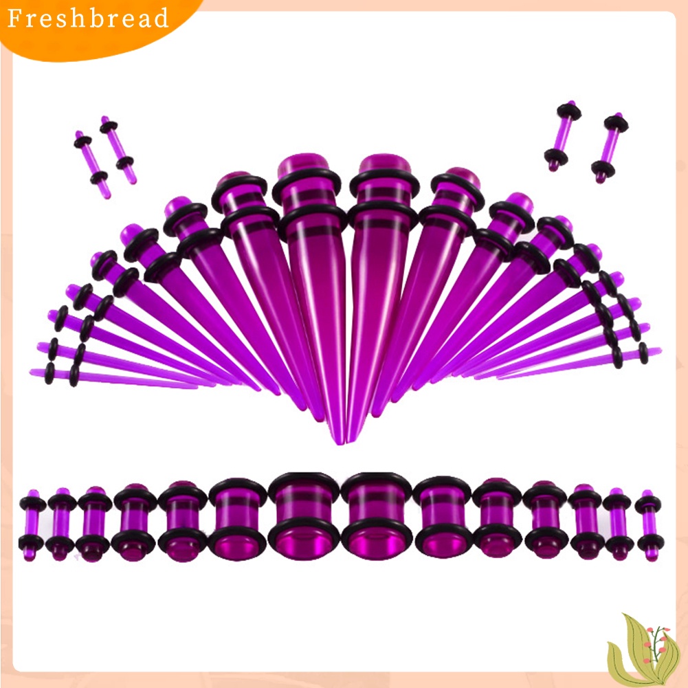 &lt; Freshbread &gt; 36Pcs Unisex Acrylic Cone Spike Ear Plug Expander Tindik Tubuh Perhiasan Dekor