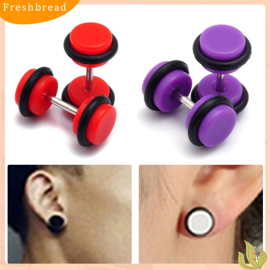 &lt; Freshbread &gt; 1Pc Stud Earring Mini Realistis Geometris All-match Anti Luntur Hias Hadiah Lady Gadis Bulat Barbel Telinga Stud Fashion Perhiasan Tindik Aksesoris