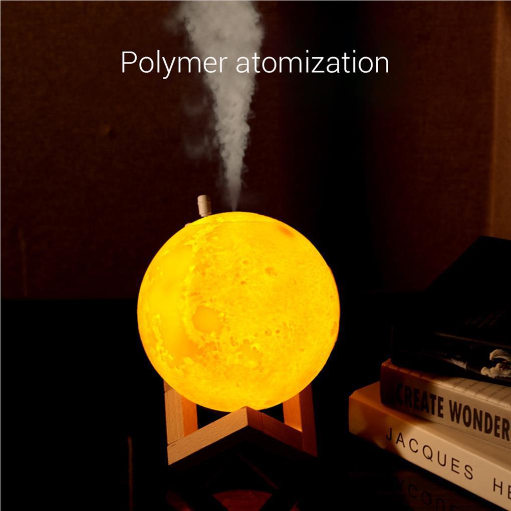 880ml Pelembab Udara 3D Moon Lamp Diffuser USB Humidifier Mist Purifier