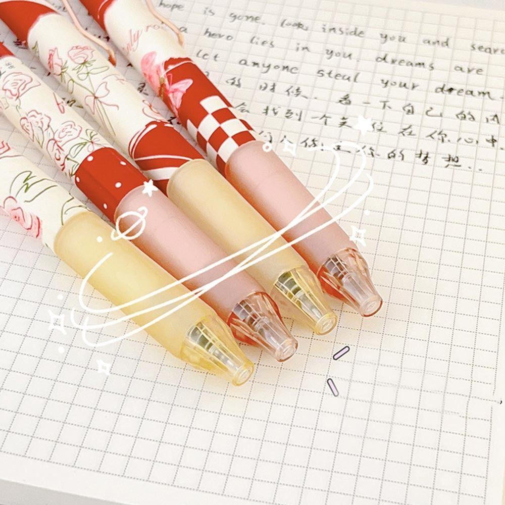 Nanas 6PCS /Set Gel Pens Mutil-Styles Alat Tulis Press Type Signature Pen